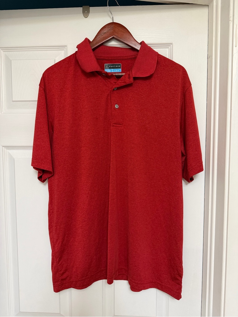 PGA Tour Men's Red Short-Sleeve Polo